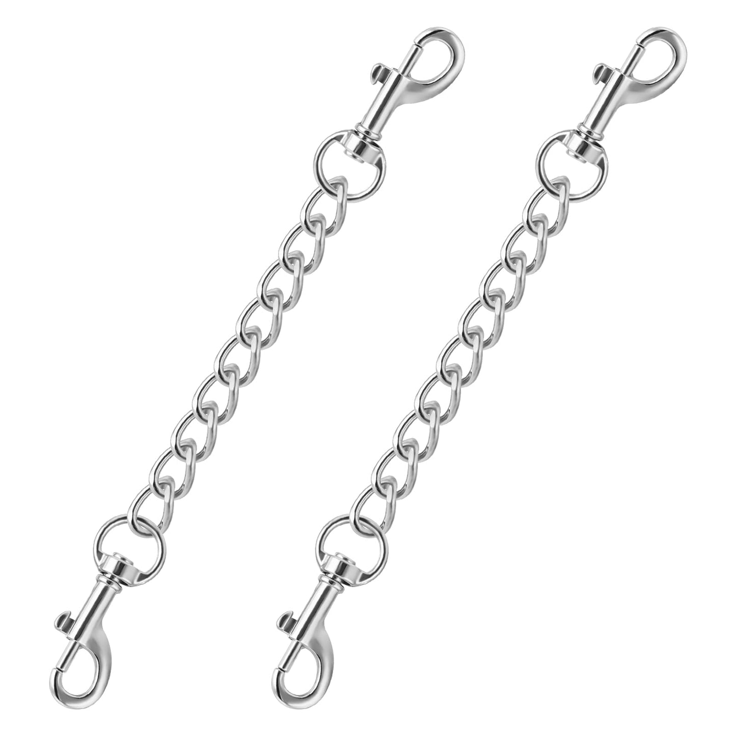 2 PCS Dog Safety Clip Prong Collar Connector Prong 7.1 inch Collar Safety Clip Dog Harness Metal Double Ended Backup Dog Collar Clip for Dog Harness Chain Dog Strap Dog Necklace
