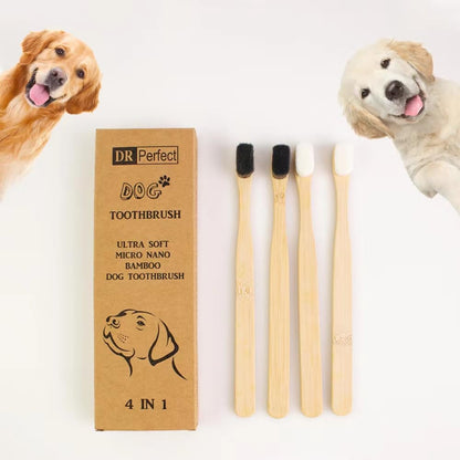 DR PERFECT Dog Toothbrush Micro Nano Ultra Soft Bristle Dog Toothbrush for Sensitive Gum Dog for Small to Large Dog Teeth Cleaning Dog Bamboo Toothbrush Easy to Brush Dog Teeth Fresh Breath (4)