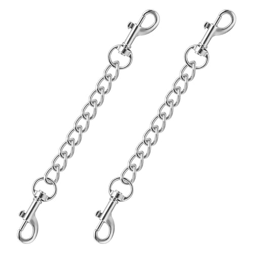 2 PCS Dog Safety Clip Prong Collar Connector Prong 7.1 inch Collar Safety Clip Dog Harness Metal Double Ended Backup Dog Collar Clip for Dog Harness Chain Dog Strap Dog Necklace